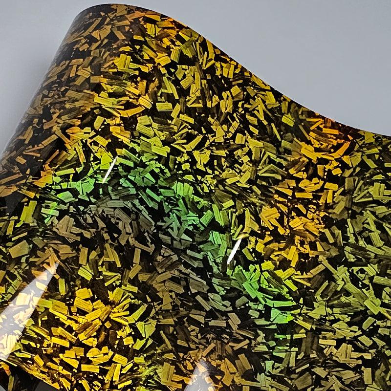 Gloss Holographic Gold Rainbow Forged Carbon Vinyl Wrap – yeswrap