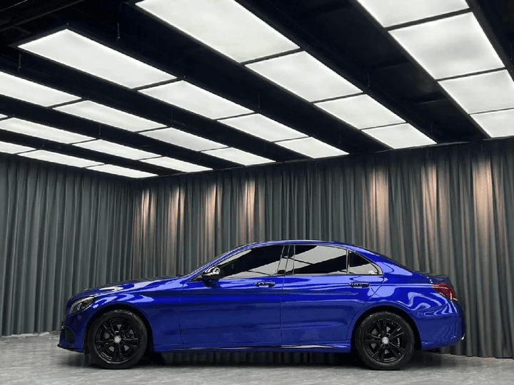 Gloss Metallic Blueberry Vinyl Wrap for Mercedes