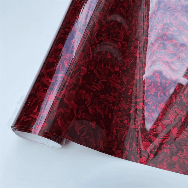 Gloss Red Forged Carbon Fiber Vinyl Wrap