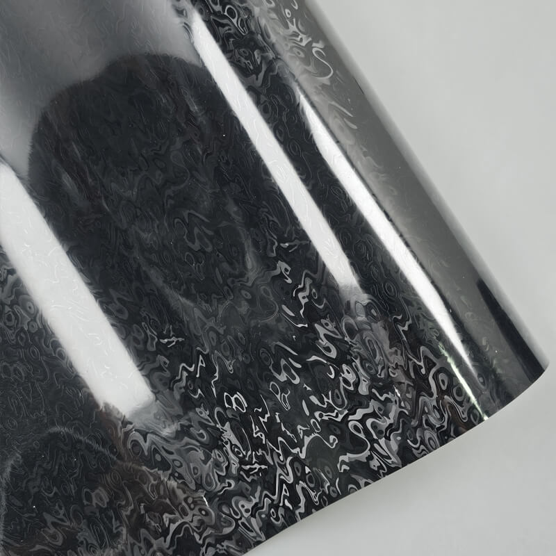 Gloss Damascus Black Camouflage Vinyl Wrap