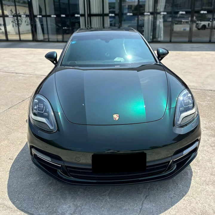 Gloss Metallic Emerald Porsche Wrap PPF