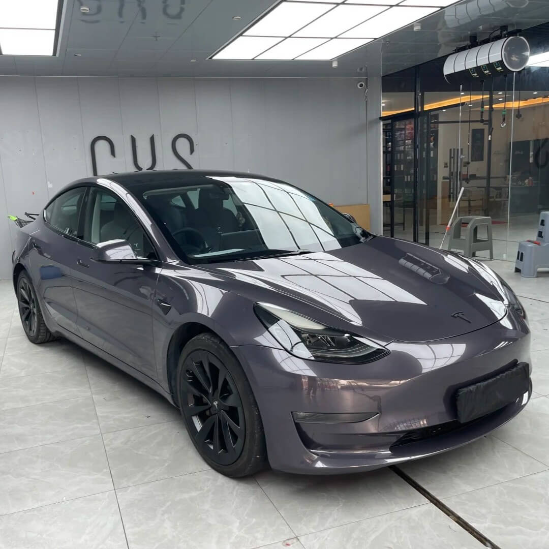 Gloss Metallic Galaxy Purple Tesla Wrap