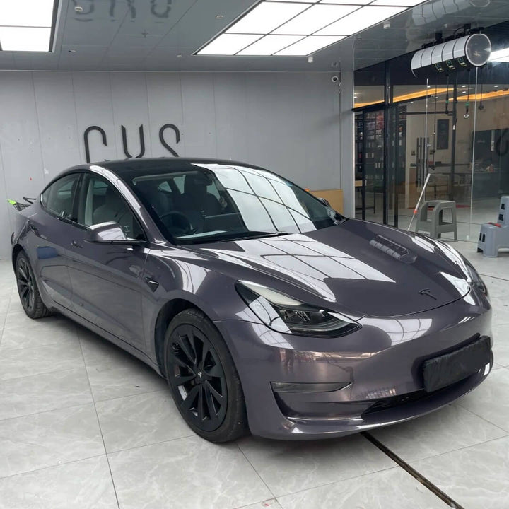 Gloss Metallic Galaxy Purple Tesla Wrap