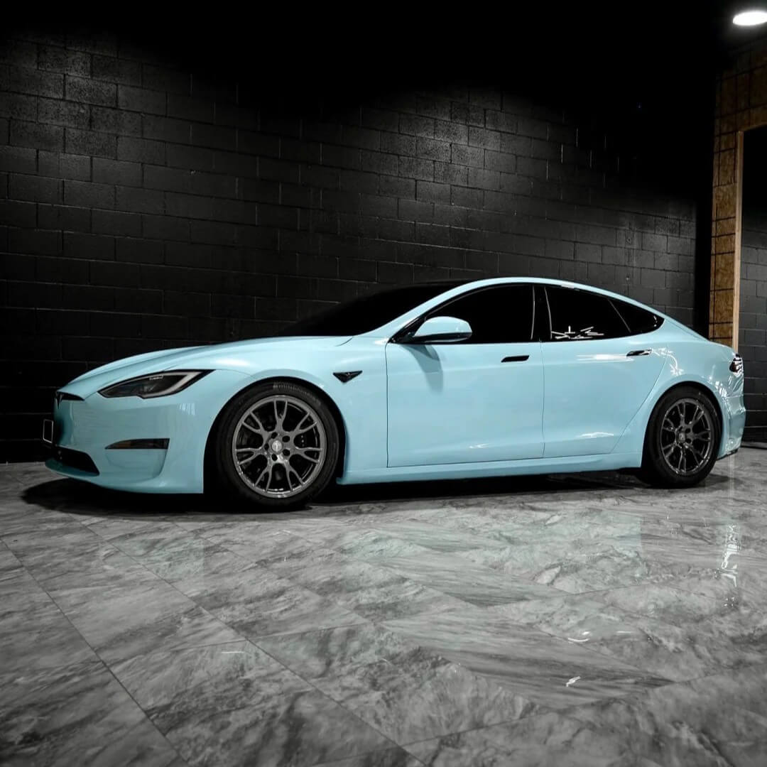 Light blue Tesla Model S Car Wrap