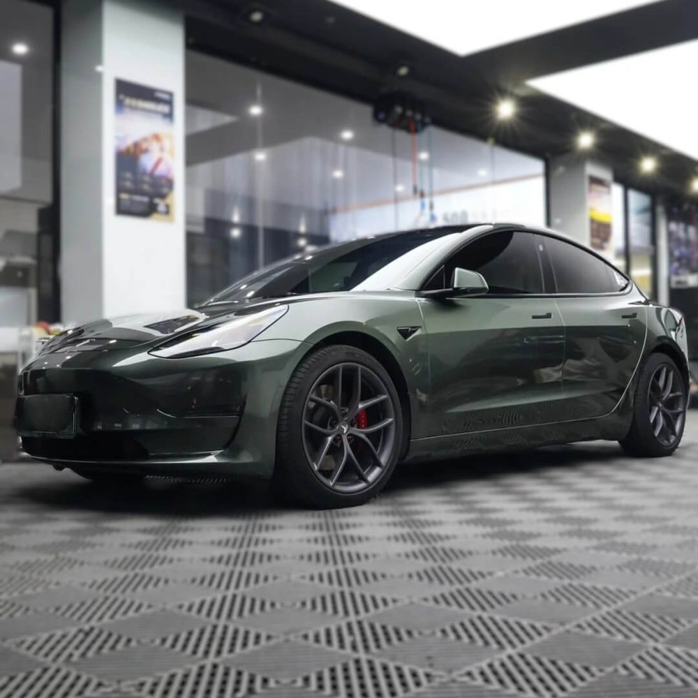 Gloss Metallic Oak Green Tesla Color PPF