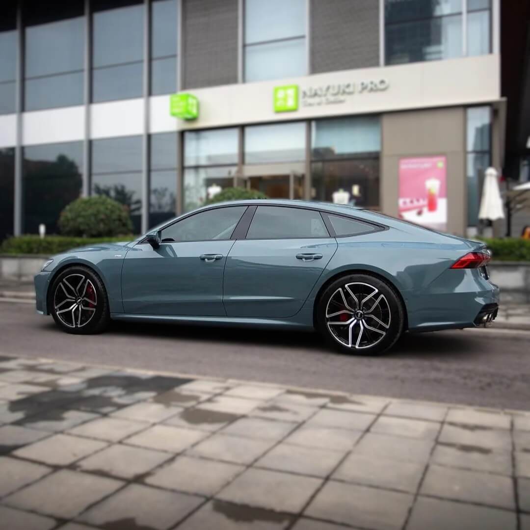 Glossy Grayish Blue Car Wrap