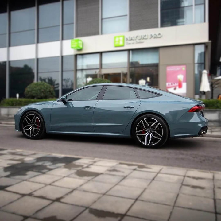 Glossy Grayish Blue Car Wrap