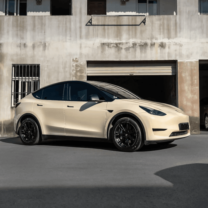 Glossy Khaki Beige Tesla Model Y Wrap