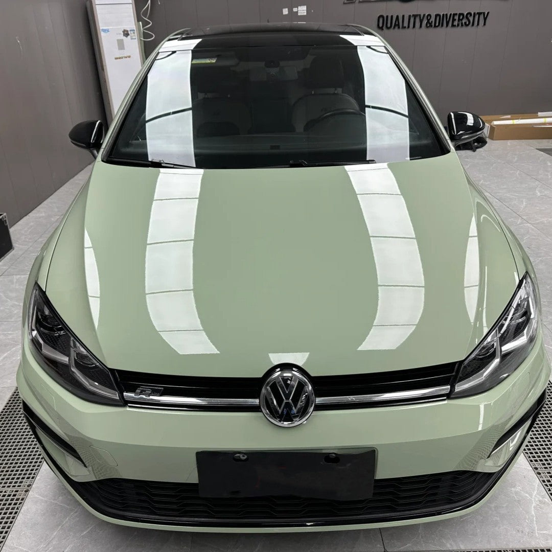 Glossy Khaki Green Car Wrap
