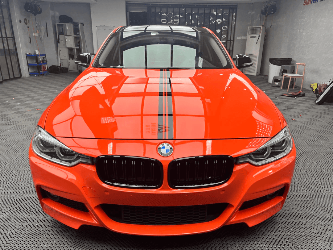 Glossy Orange Car Wrap