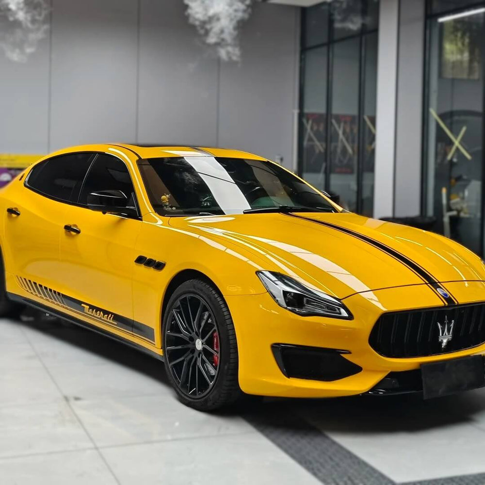 Glossy Racing Yellow Car Wrap