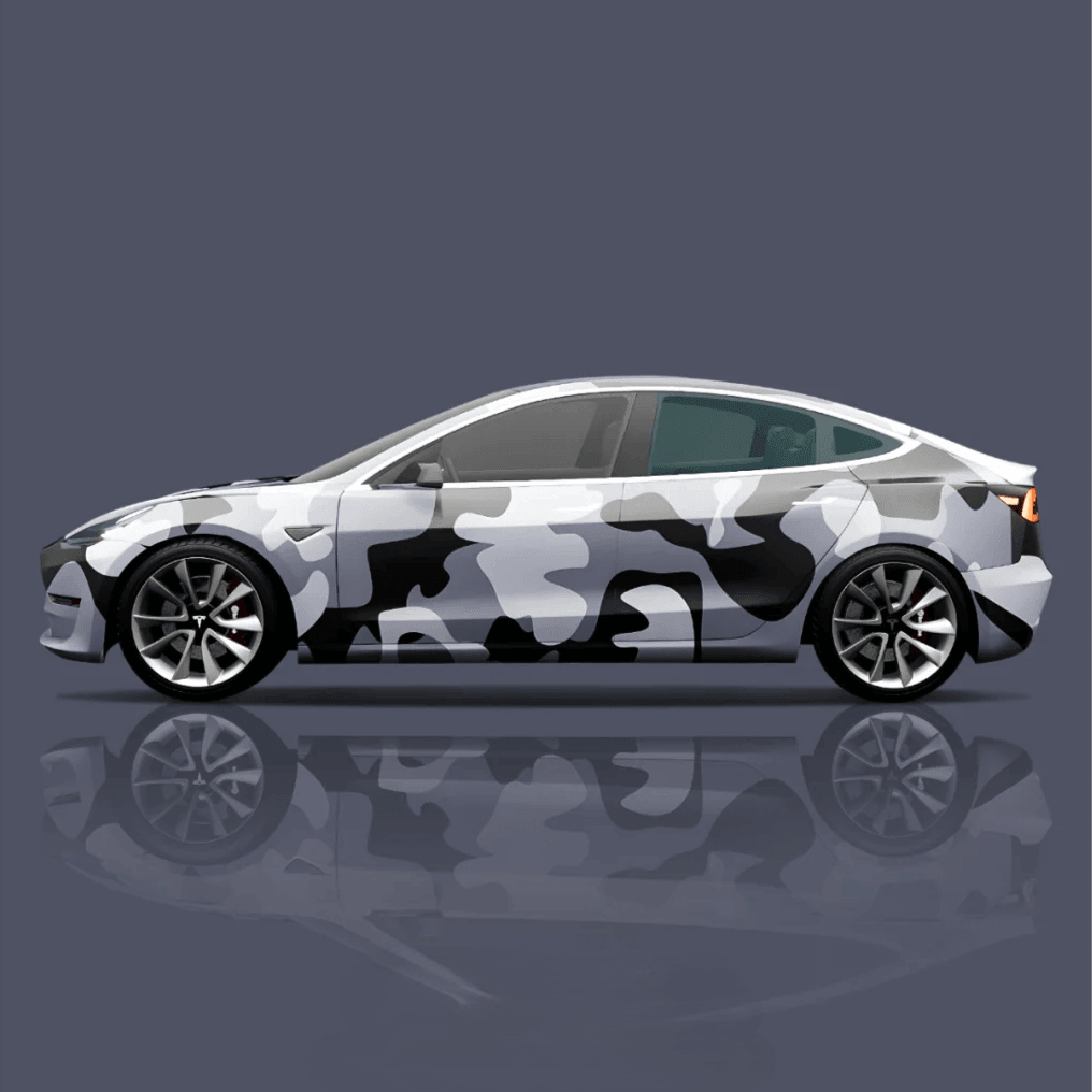 Gray Stealth Camouflage Vinyl Wrap