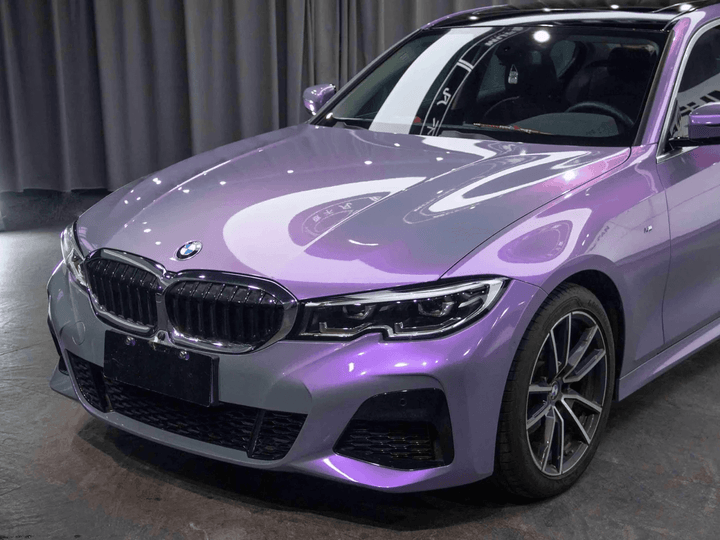 Gray Purple Color Shift Car Wrap