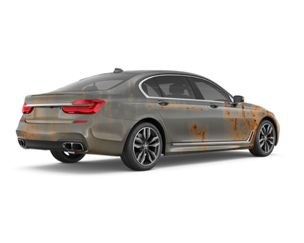 Gray Rust Vehicle Wrap