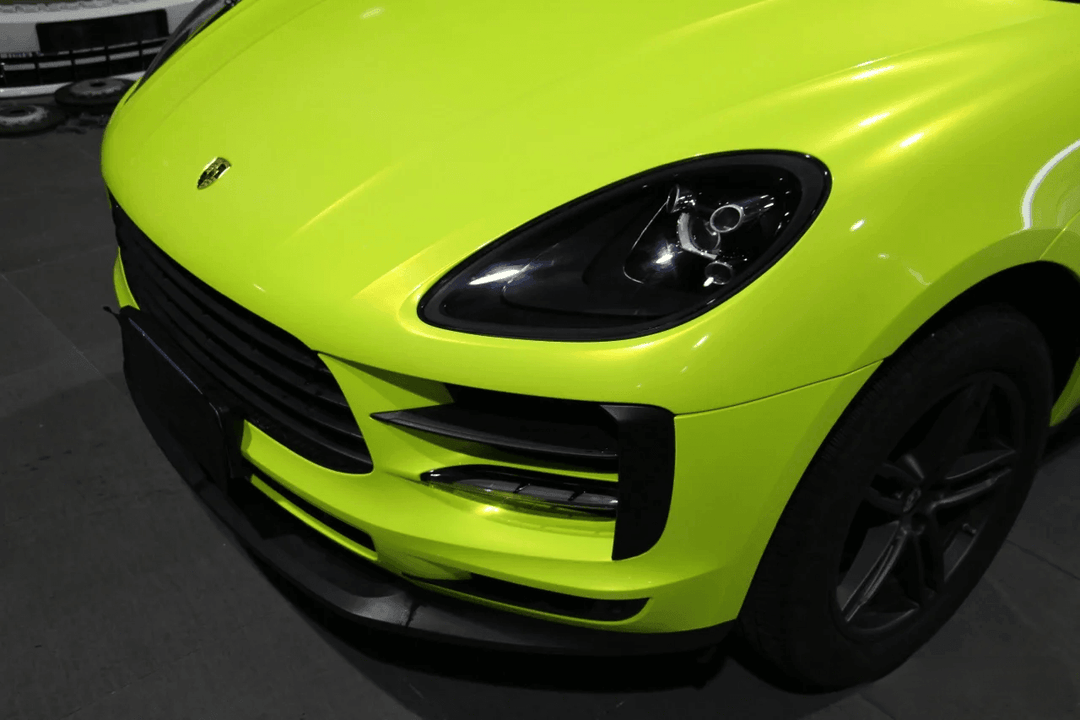 Greenish Yellow Pearlescent Metallic Vinyl Wrap for porsche