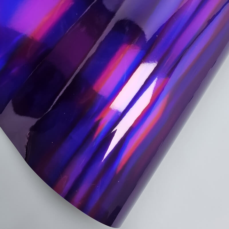 Holographic Chrome Purple Car Wrap