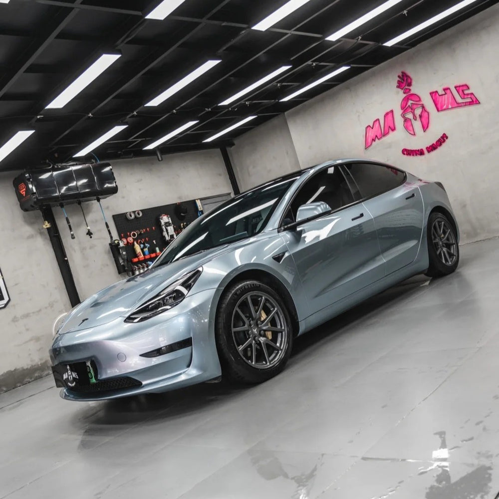Jade Blue Tesla Model 3 Wrap