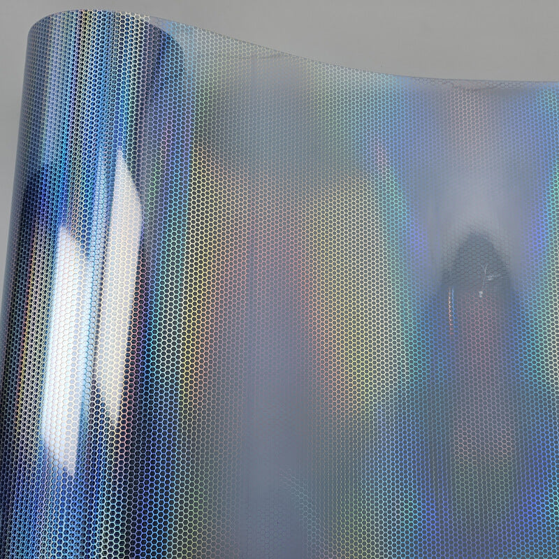Light Blue Holographic Honeycomb Headlight Tint Film