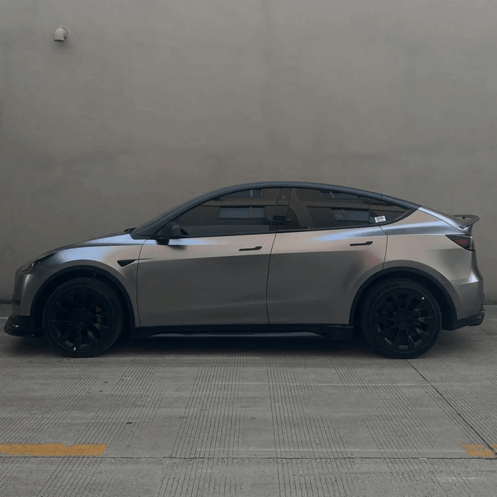 Liquid Metallic Silver Vinyl Wrap  Matte tesla model y car wraps