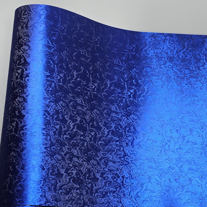 Matte Chrome Damascus Blue Camo Car Wrap