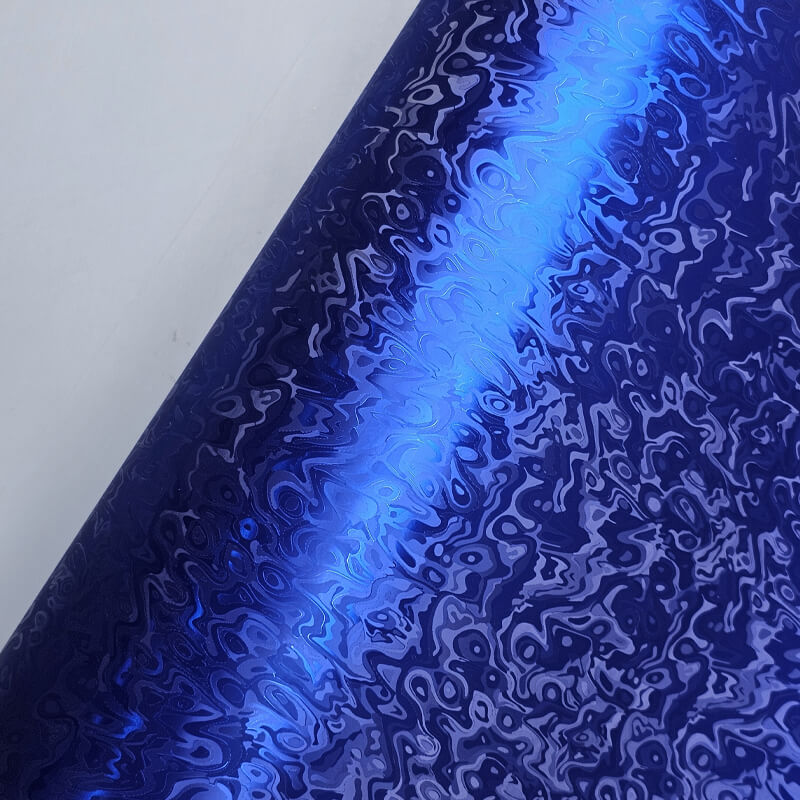 Matte Chrome Damascus Blue Camo Vinyl Film