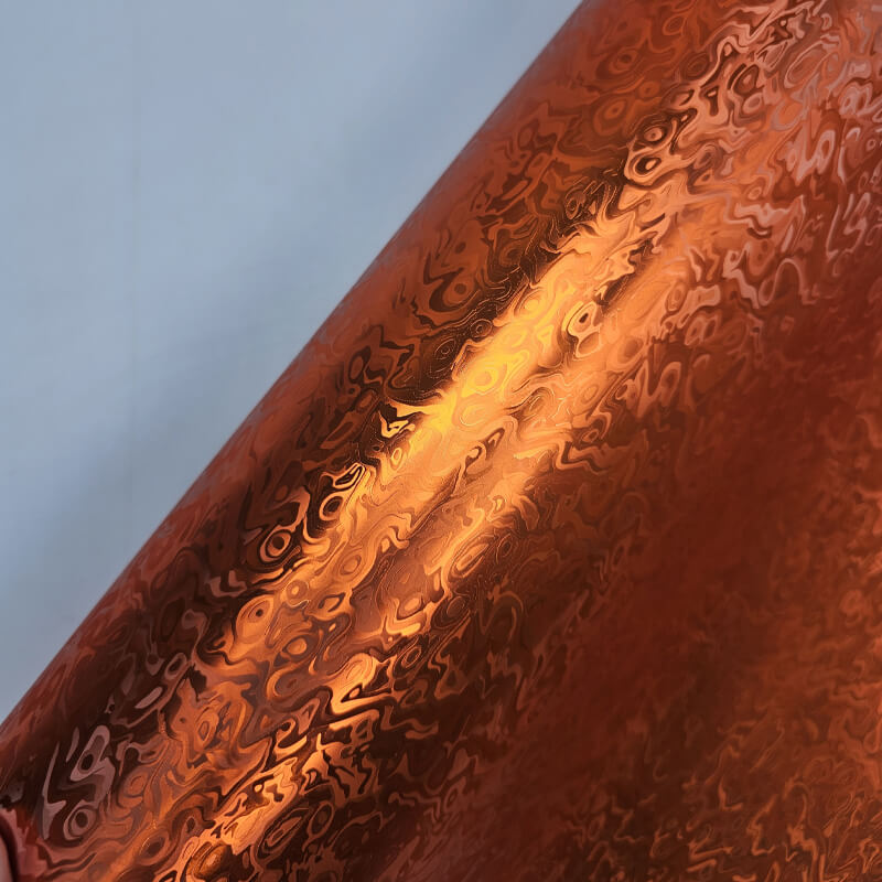 Matte Chrome Damascus Orange Camo Vinyl Film