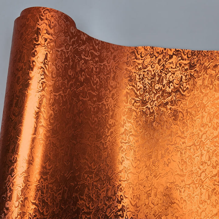 Matte Chrome Damascus Orange Camo Wrap