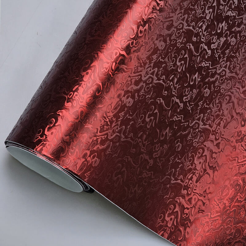 Matte Chrome Damascus Romani Red Camo Vinyl Wrap