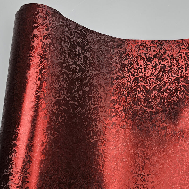 Matte Chrome Damascus Romani Red Camo Wrap