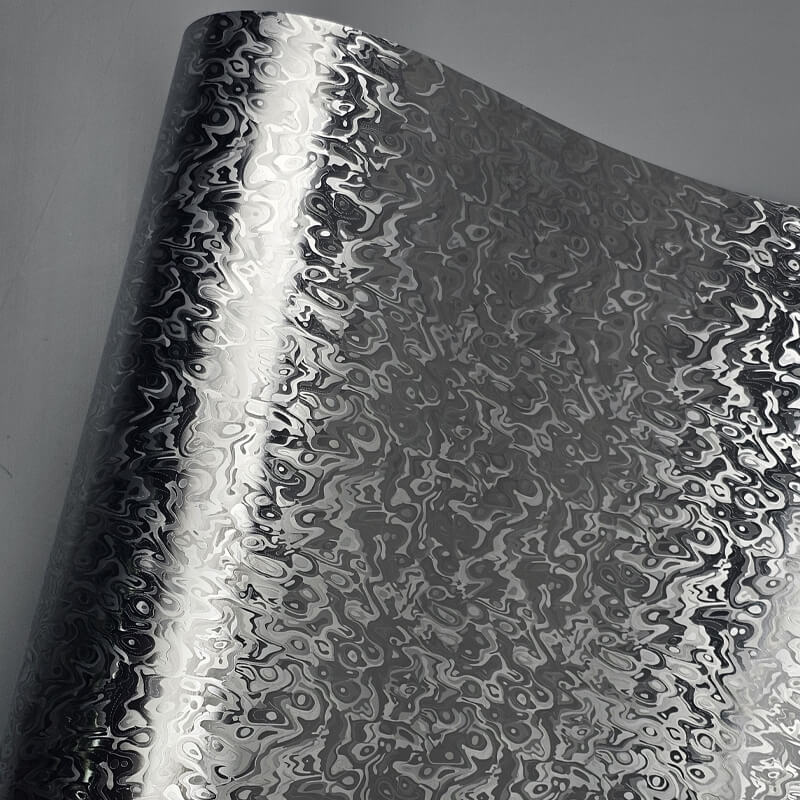 Matte Chrome Damascus Silver Camo Vinyl Film