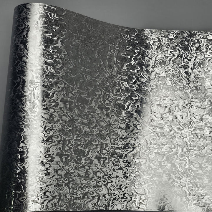 Matte Chrome Damascus Silver Camo Wrap