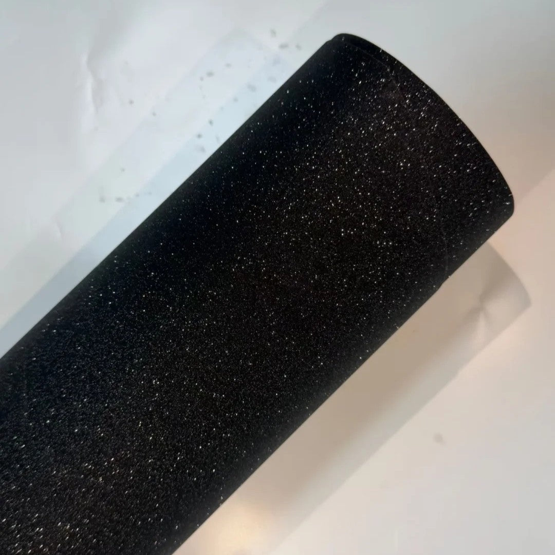Matte Diamond Glitter Black Vinyl Wrap