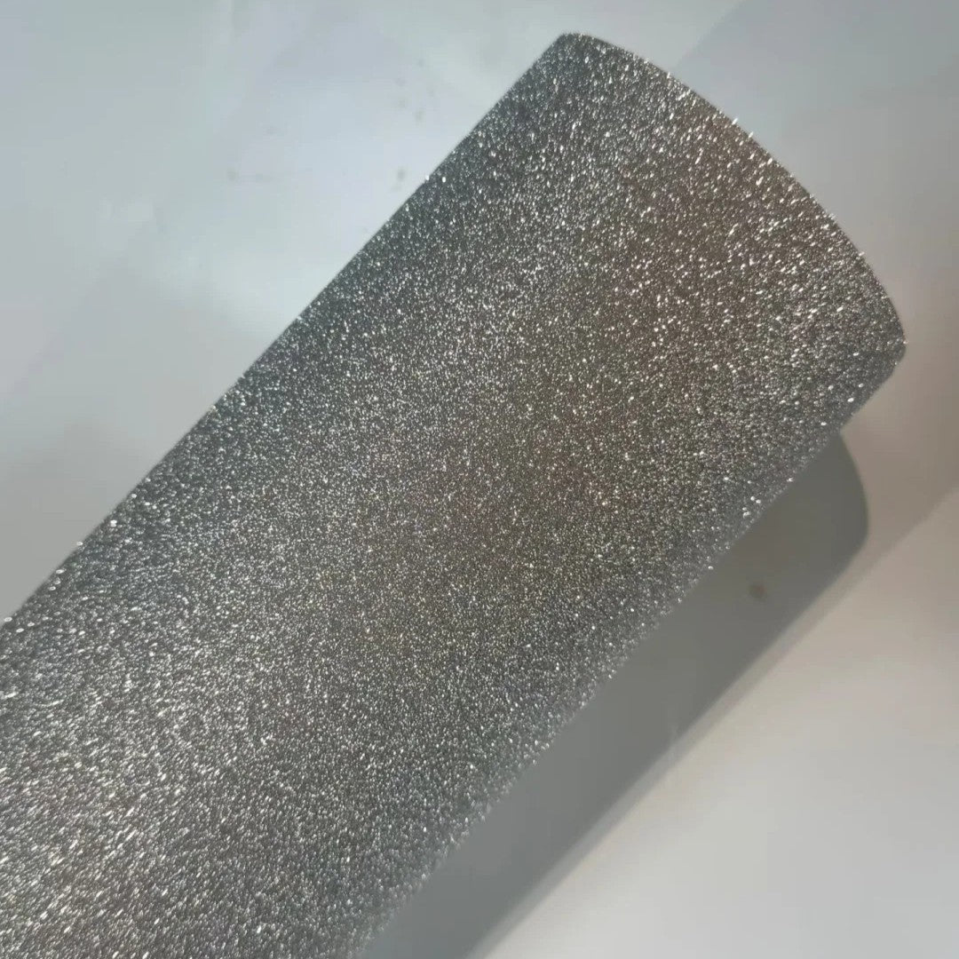 Matte Diamond Glitter Silver Vinyl Wrap