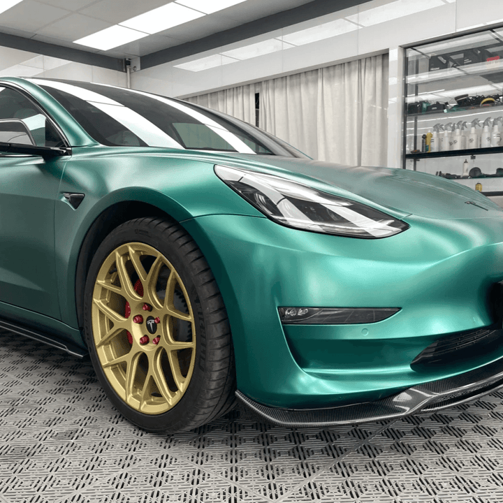 Matte Metallic Emerald Green Vinyl Wrap for tesla