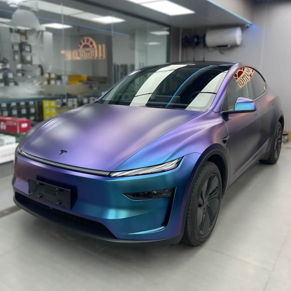 Matte Metallic Purple Blue Tesla Wrap