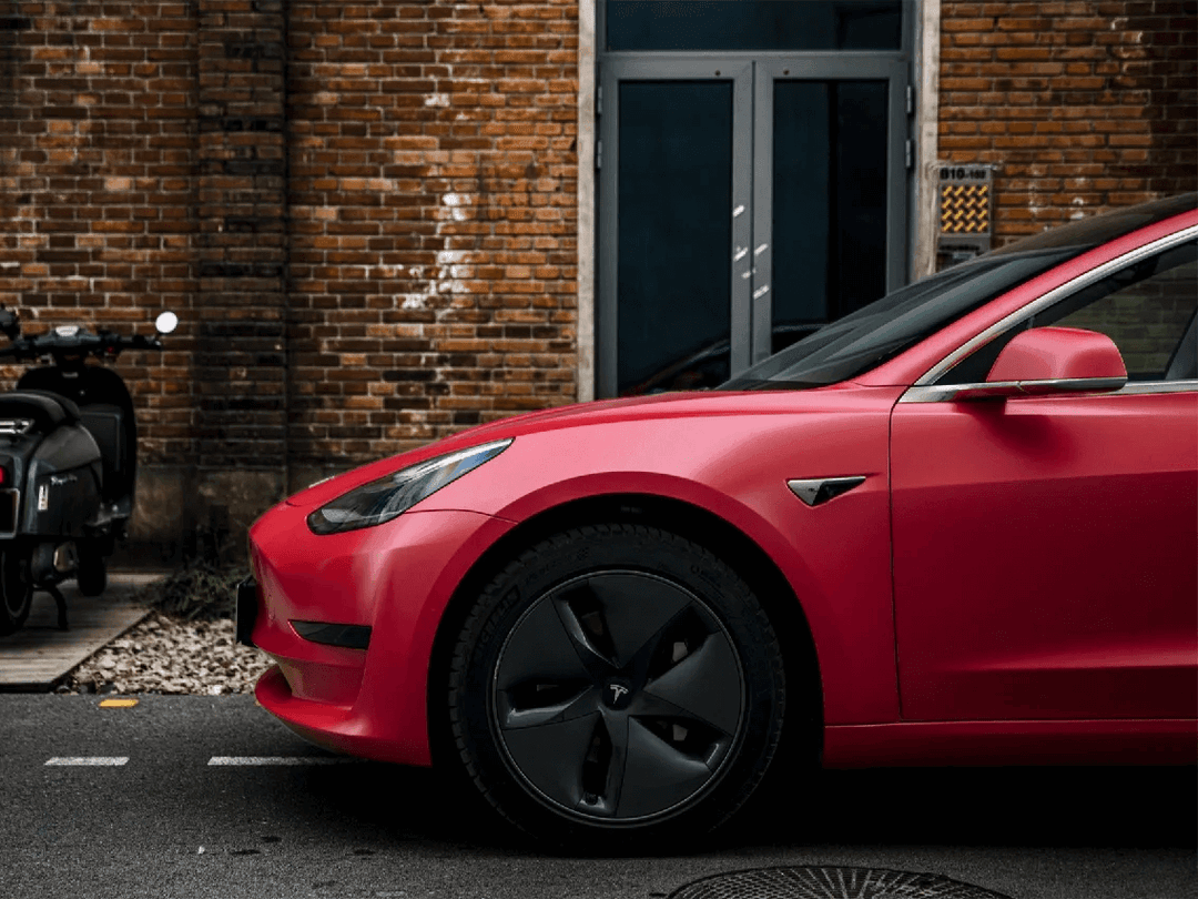 Matte Metallic Red Vehicle Wrap