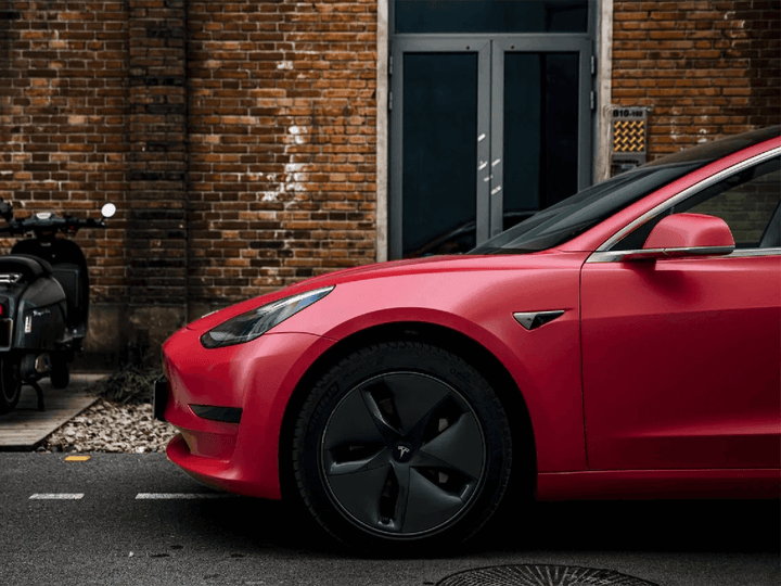 Matte Metallic Red Vehicle Wrap