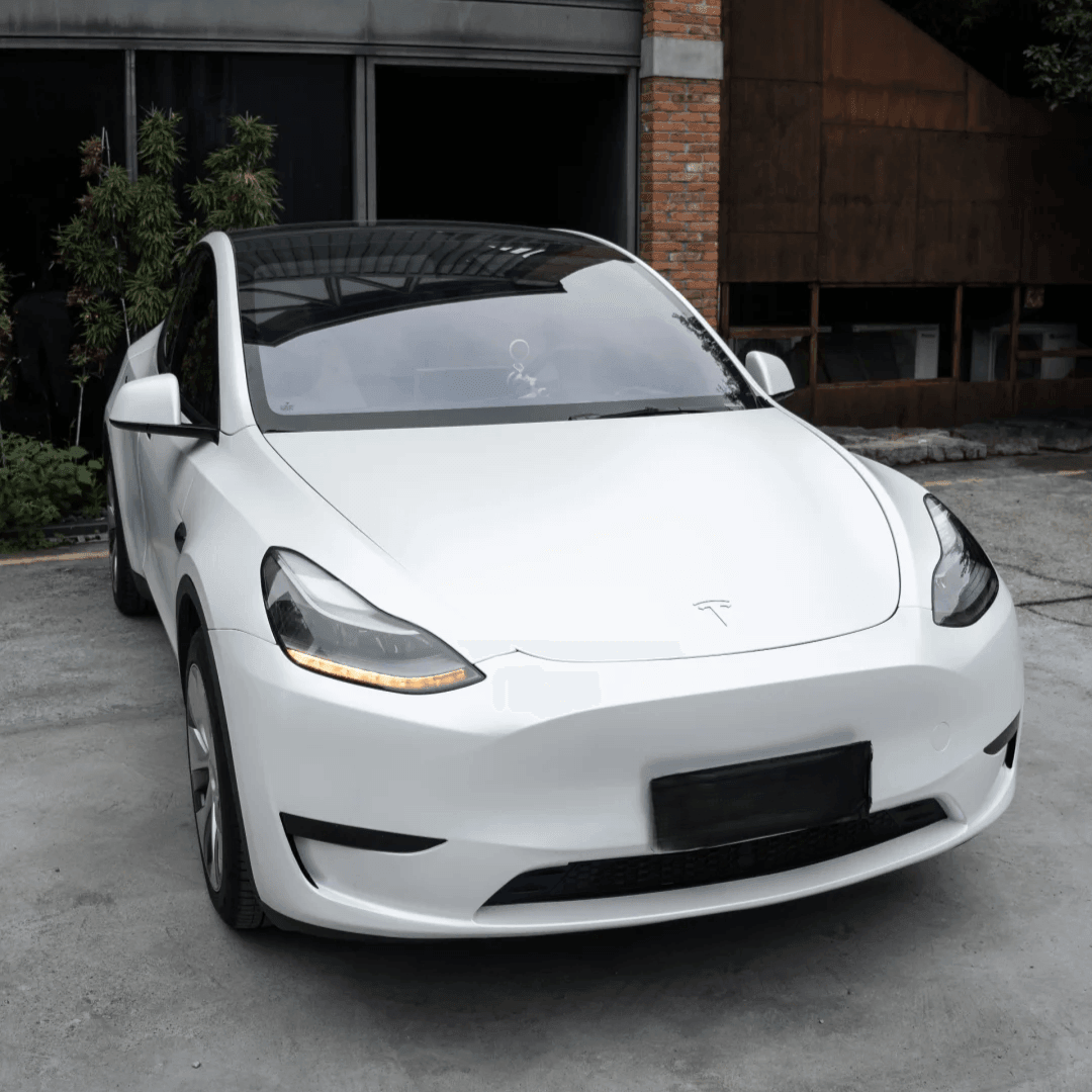 Matte Pearl White Tesla Wrap