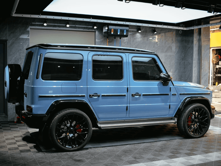 Mercedes G63 Gloss Crystal Grayish Blue Vinyl Film Car Wrapping