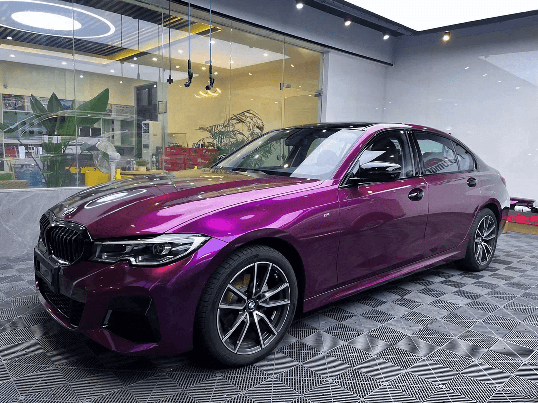 Metallic purple vehicle wrap