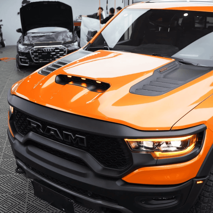 Dodge RAM Orange Pearlescent Metallic Vinyl Wrap