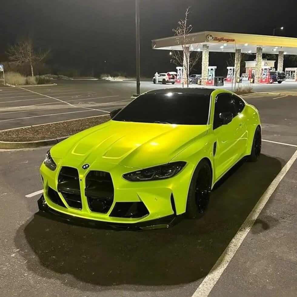 Pearlescent Neon Yellow BMW Wrap
