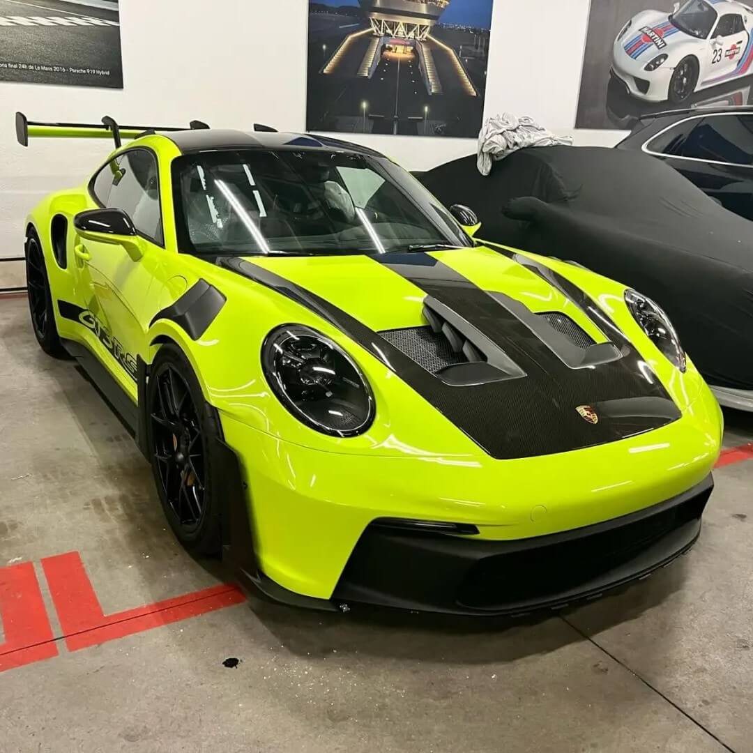 Pearlescent Neon Yellow Car Wrap