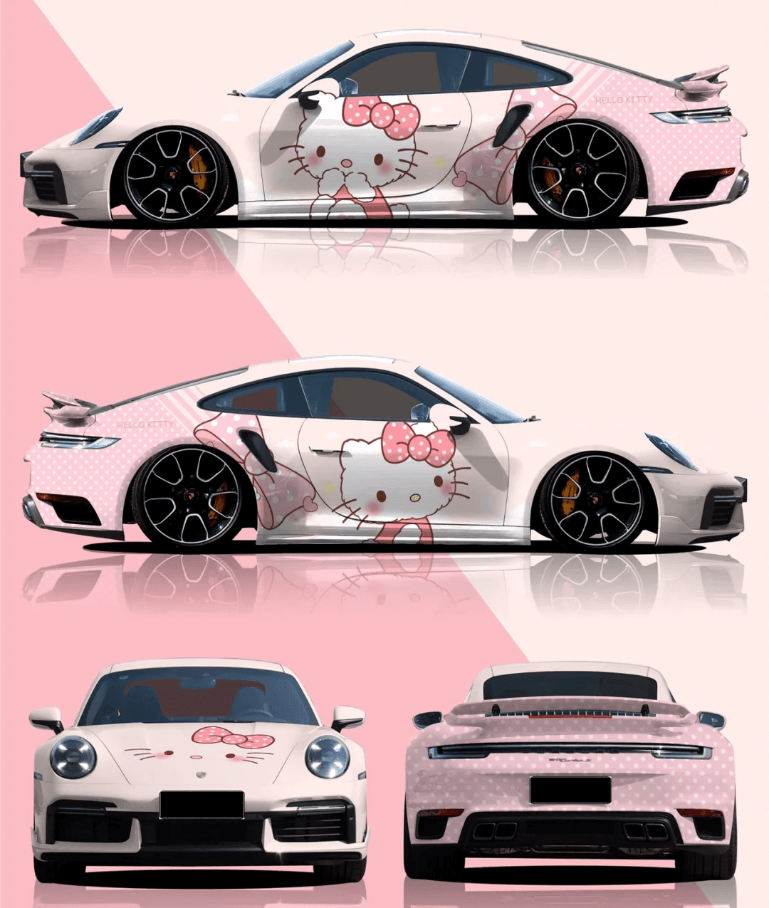 Pink Car Hello Kitty Car Modified With Hello Kitty Theme At KL