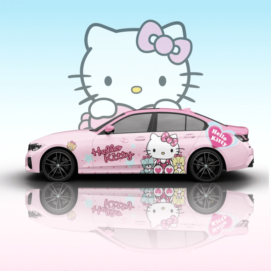 Pink Hello Kitty Wrap Car