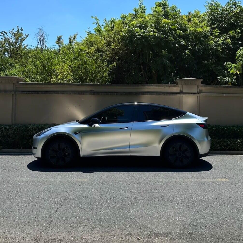 Satin Chrome Alexander Silver Car Wrap