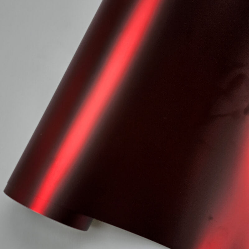 Satin Chrome Romanee Red Vinyl Wrap