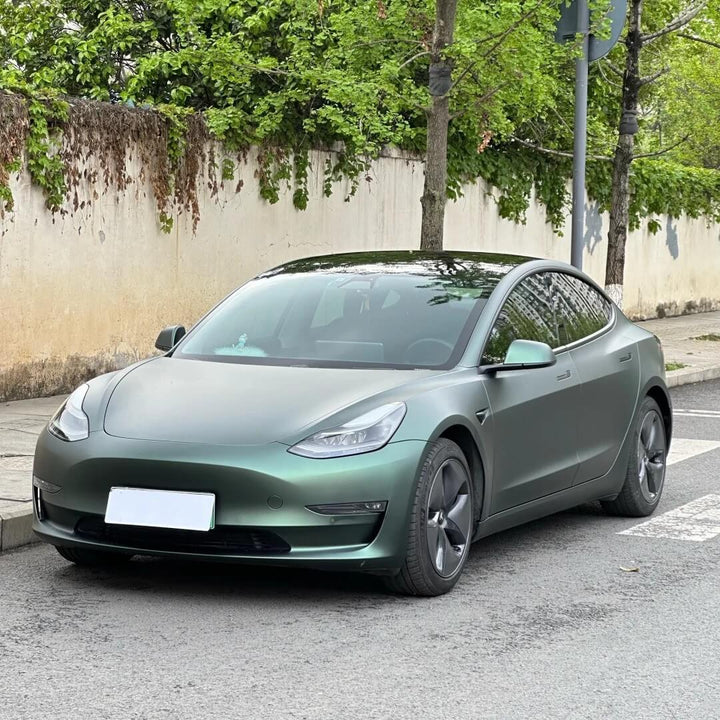 Satin Metallic Ghost Green Color PPF Car Wrap