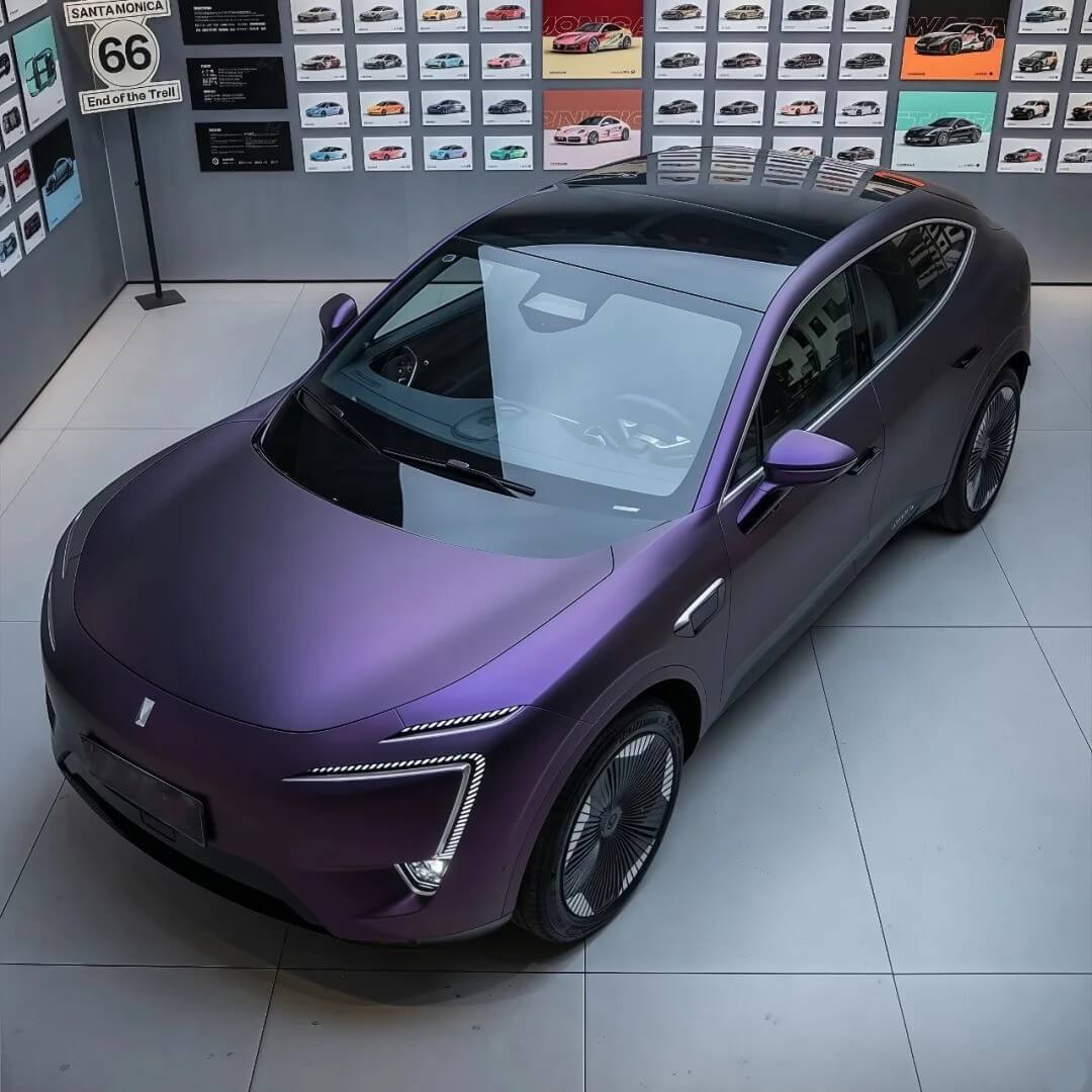 Satin Metallic Midnight Purple Wrap