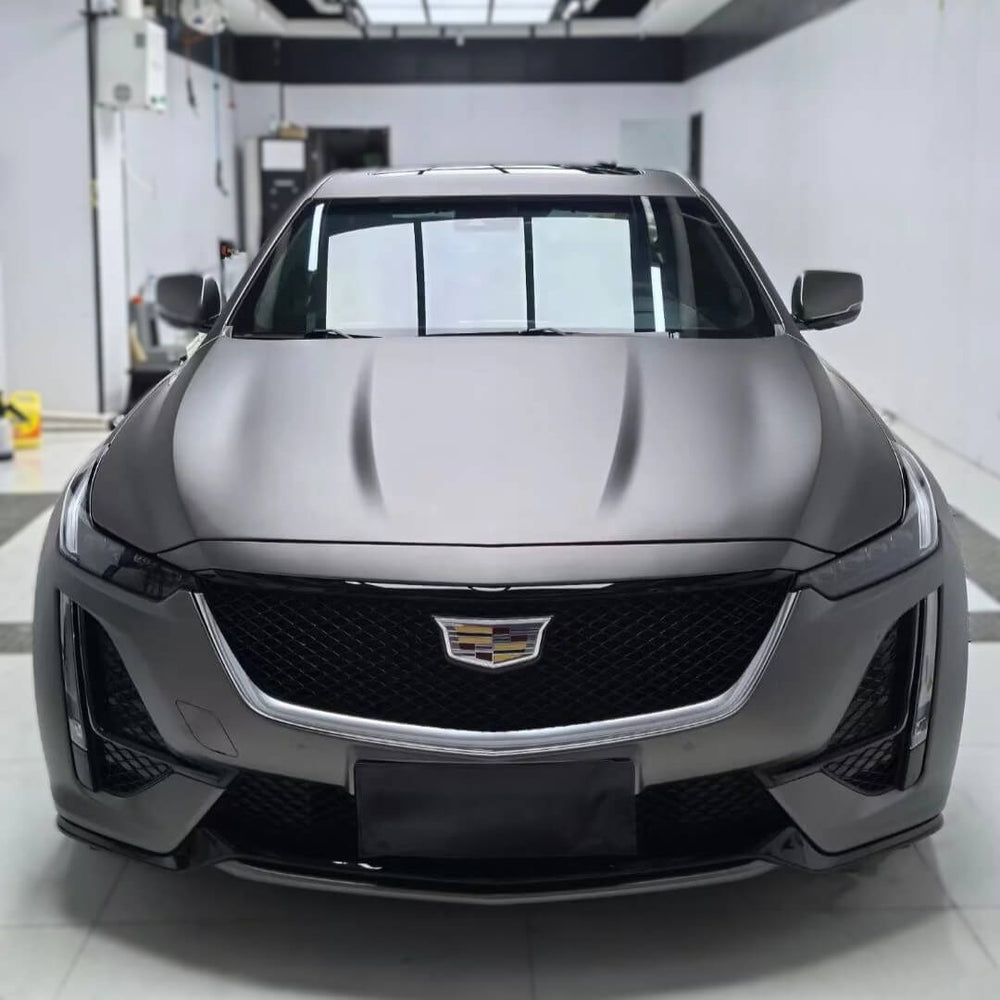 Satin Meteorite Gray Car Wrap